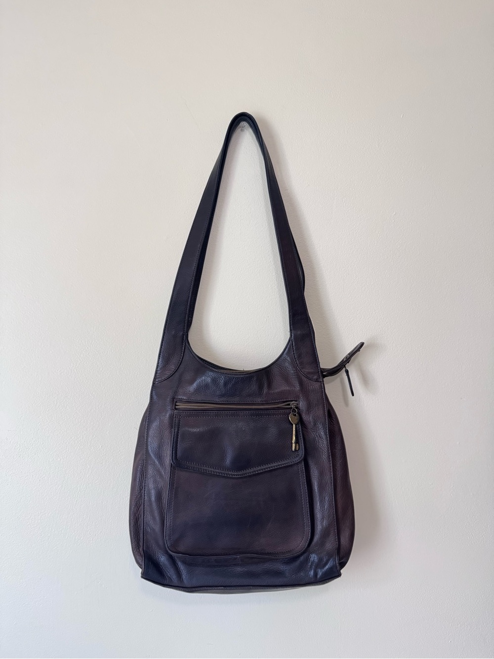 Vintage Fossil Classic Brown Leather Shoulder Bag